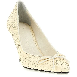 Beige Calfskin High Heel Pumps