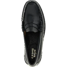 Black Cowhide Slip-On Loafers