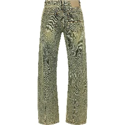 Bicolor Cotton Straight-Leg Jeans