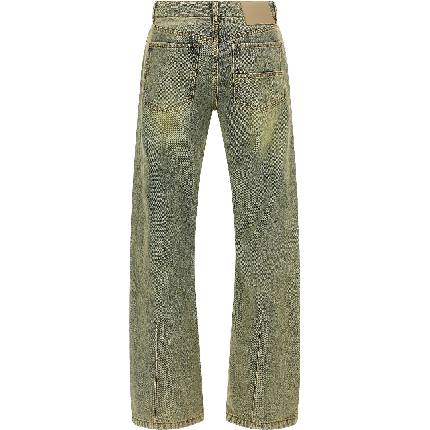 Bicolor Cotton Straight-Leg Jeans