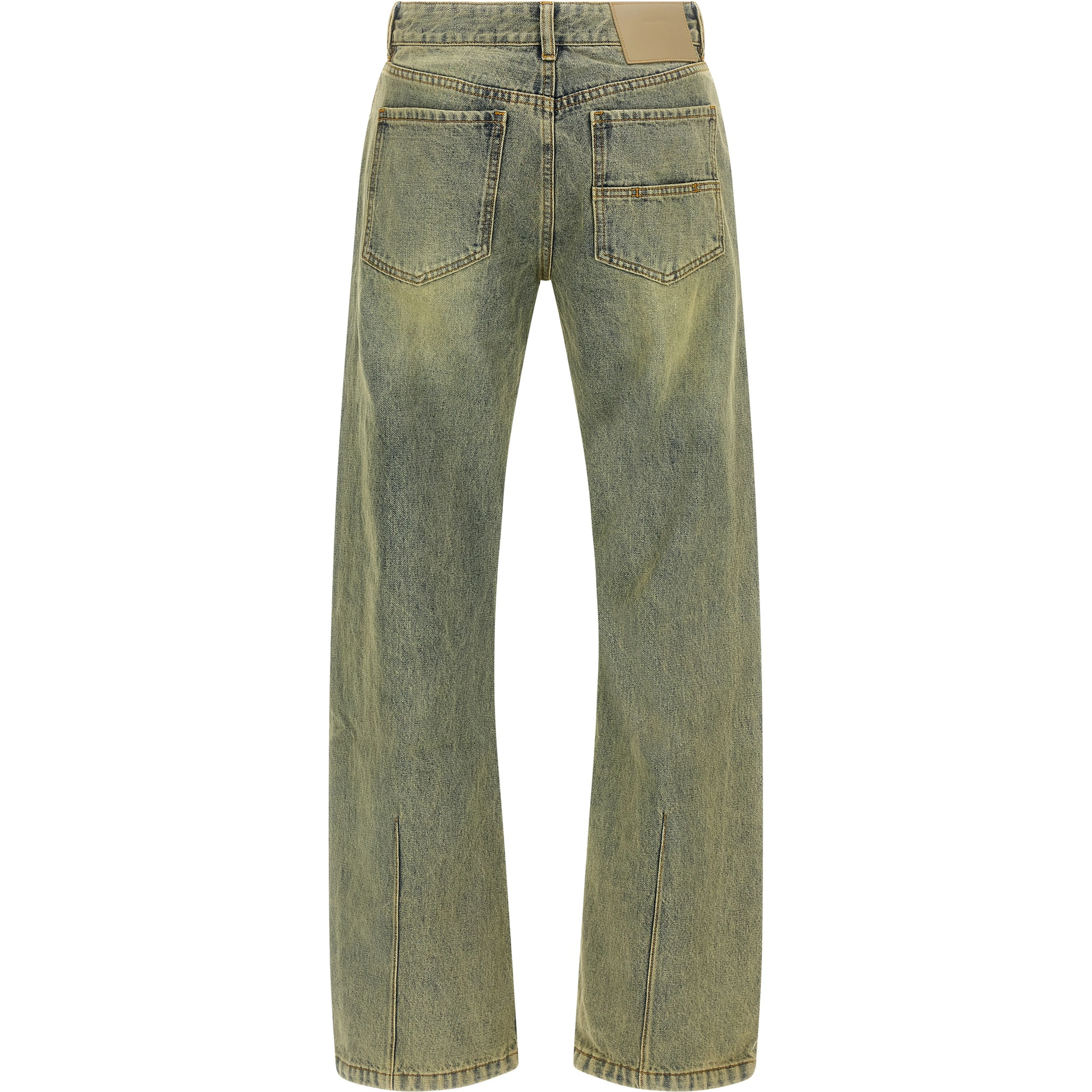 Bicolor Cotton Straight-Leg Jeans