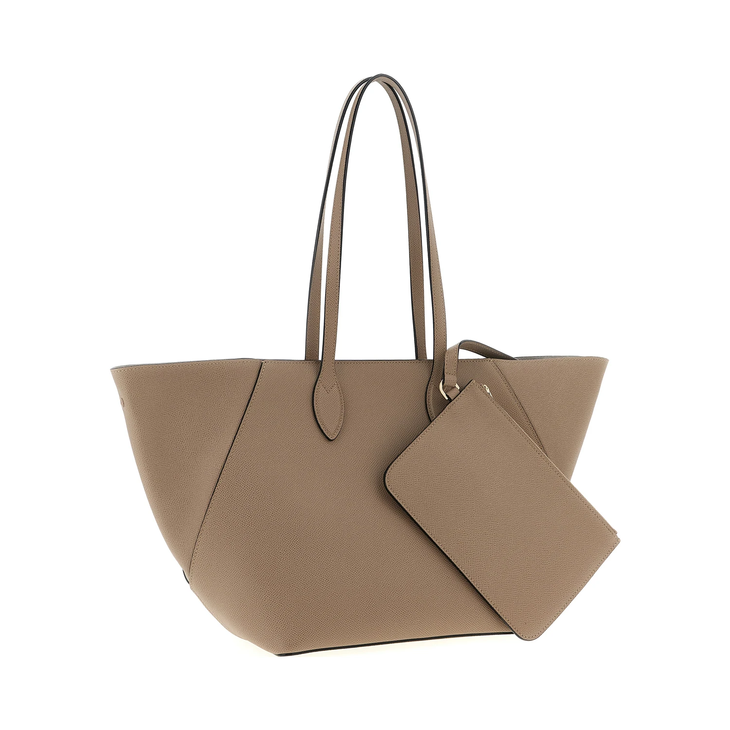 Beige Calfskin Tote Bag