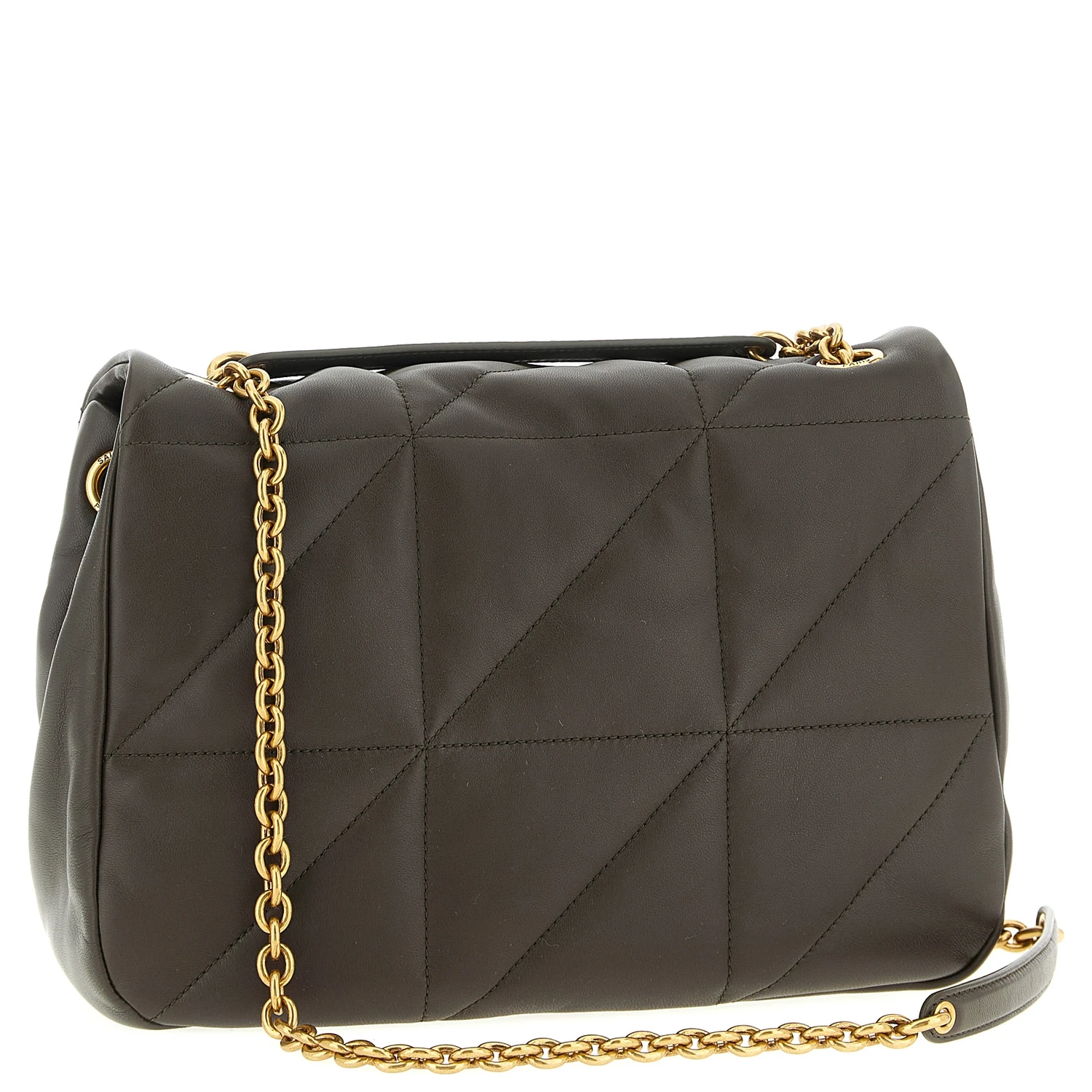 Bicolor Lamb Leather Shoulder Bag