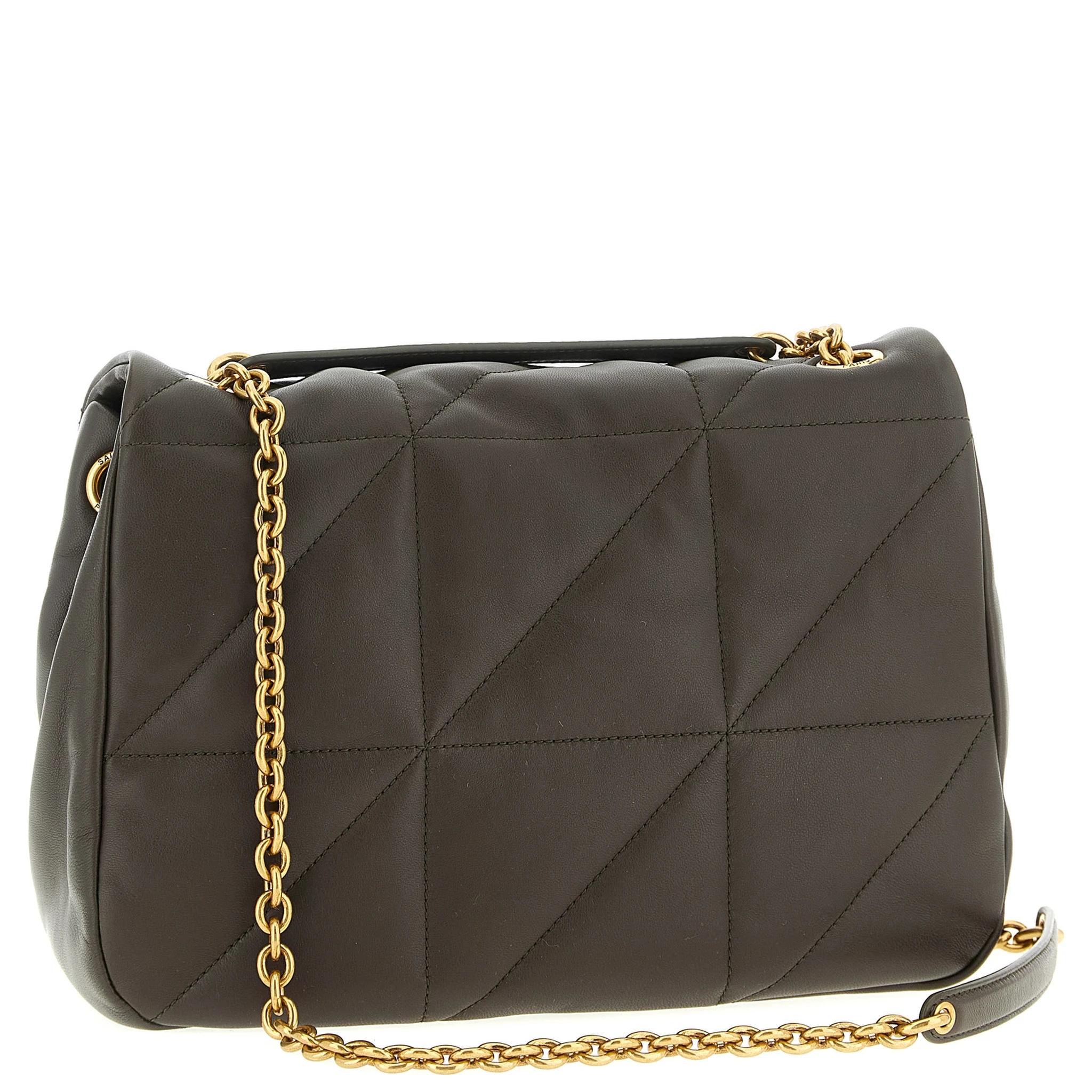 Bicolor Lamb Leather Shoulder Bag