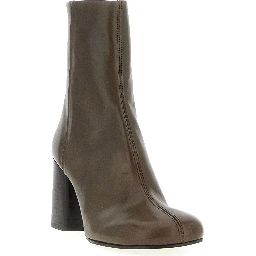 Brown Calfskin Ankle Boots