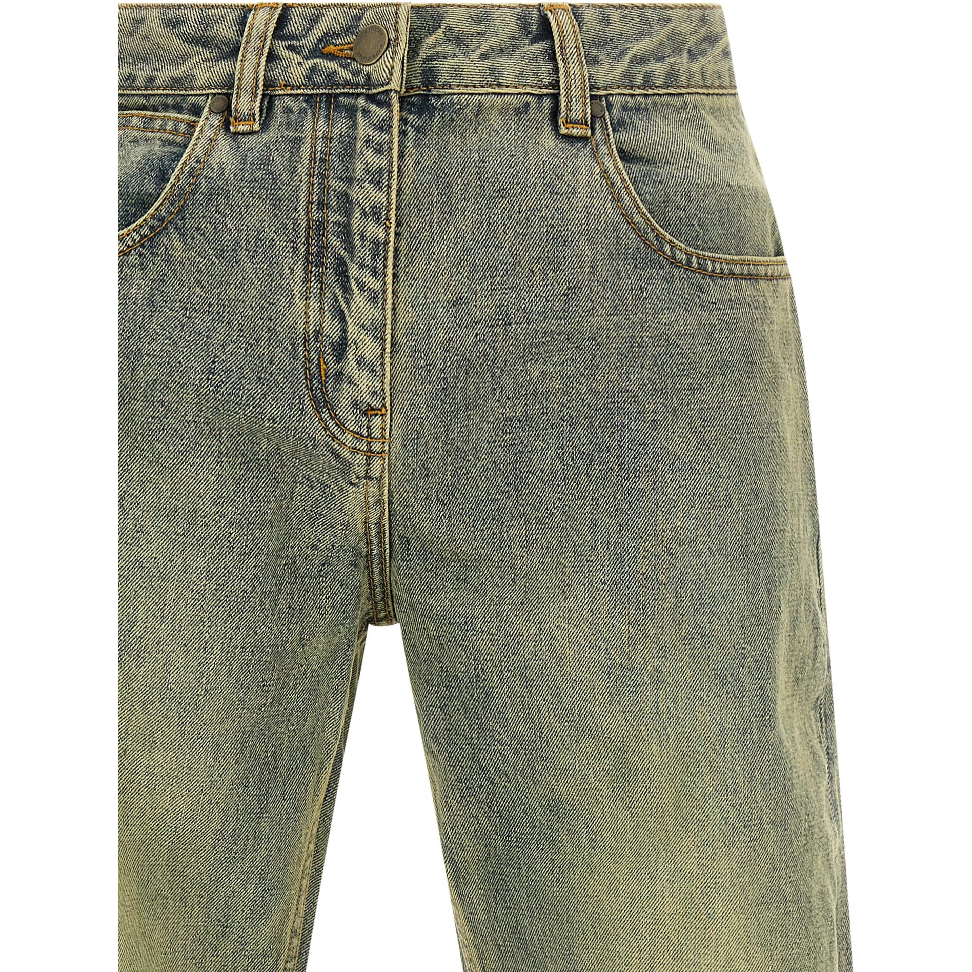 Bicolor Cotton Straight-Leg Jeans