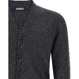 Gray Merino Wool Cardigan