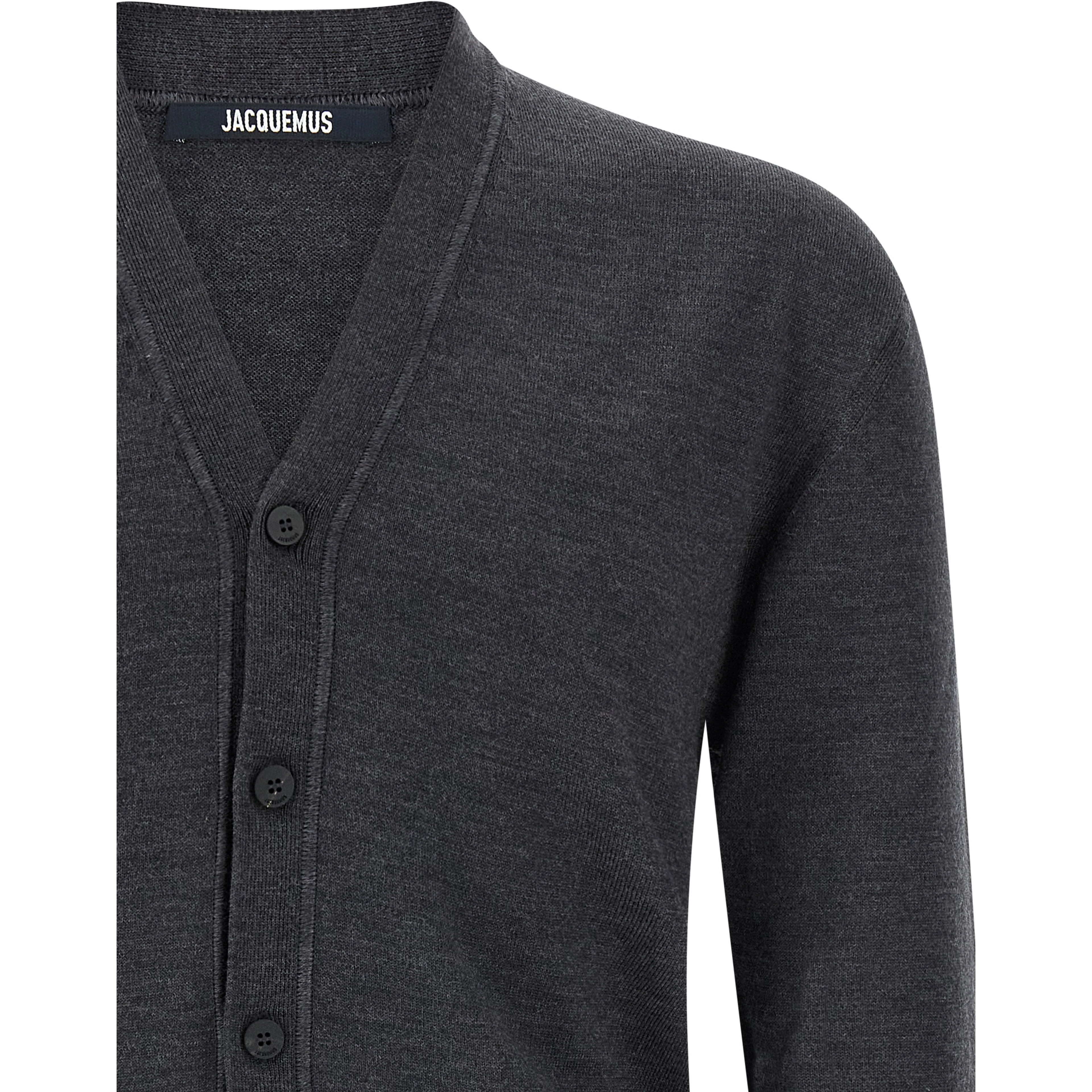 Gray Merino Wool Cardigan