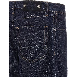 Blue Cotton Straight-Leg Jeans