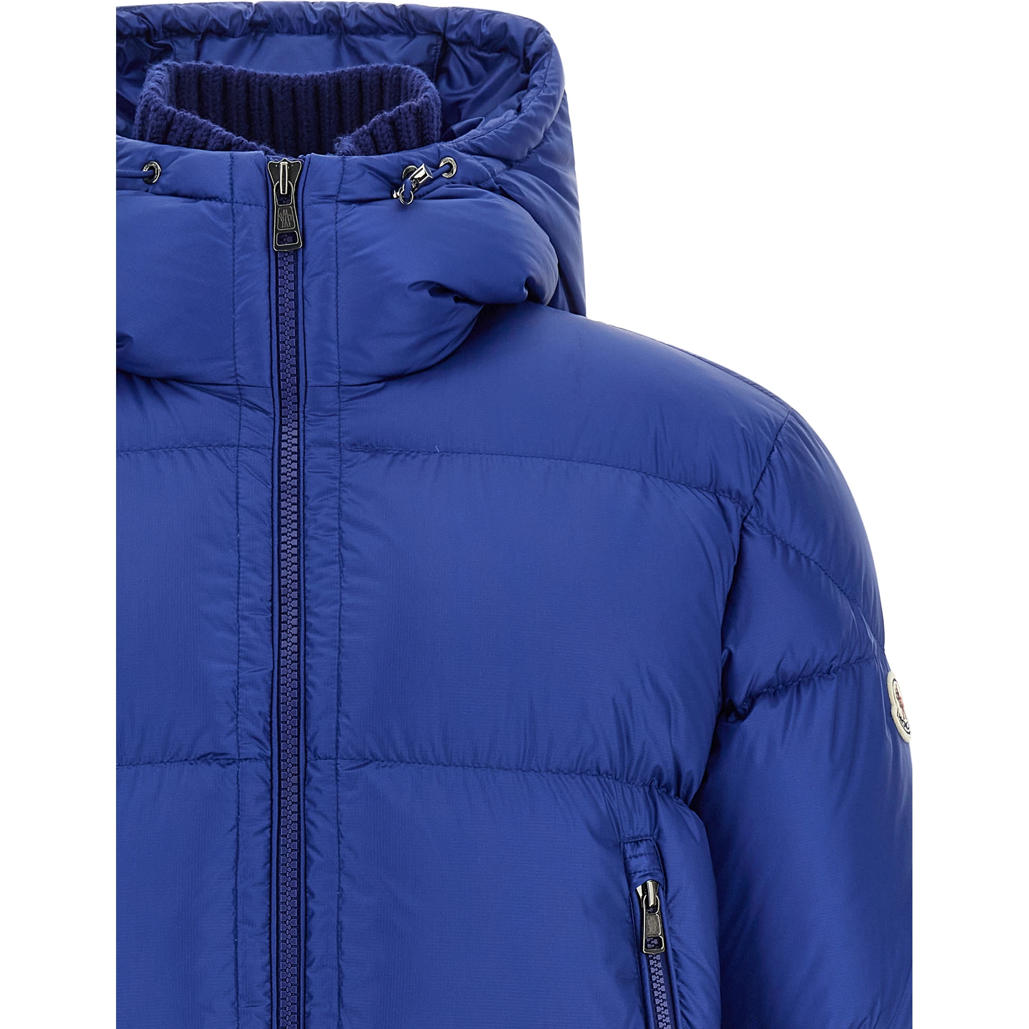 Blue Polyamide Full-Length Jacket