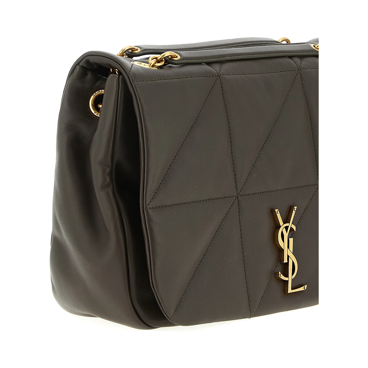 Bicolor Lamb Leather Shoulder Bag