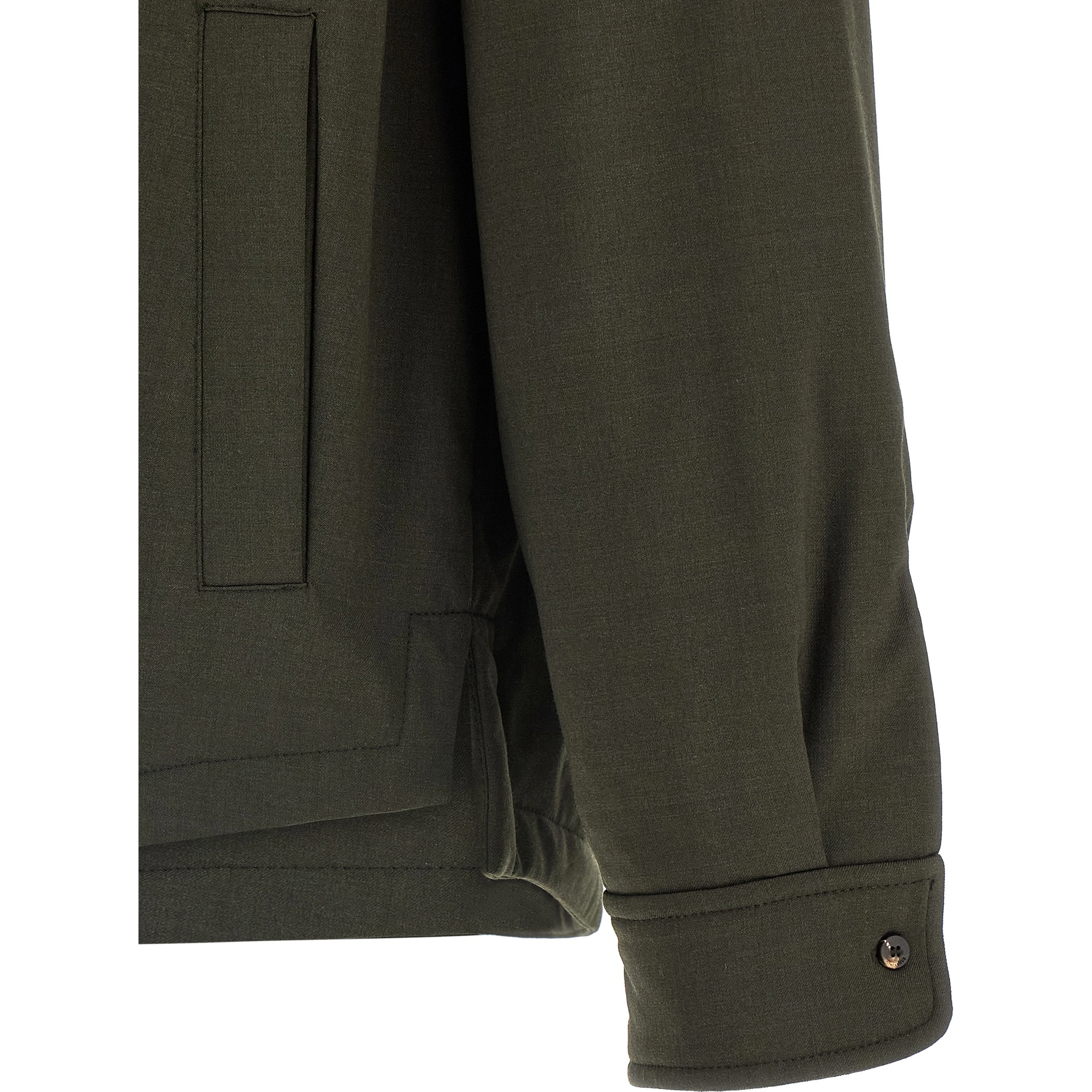 Bicolor Virgin Wool Shell Jacket