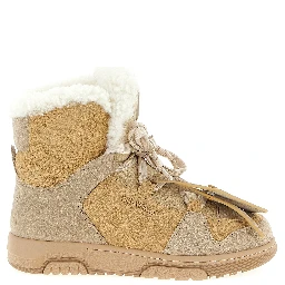 Beige Calfskin Ankle Boots