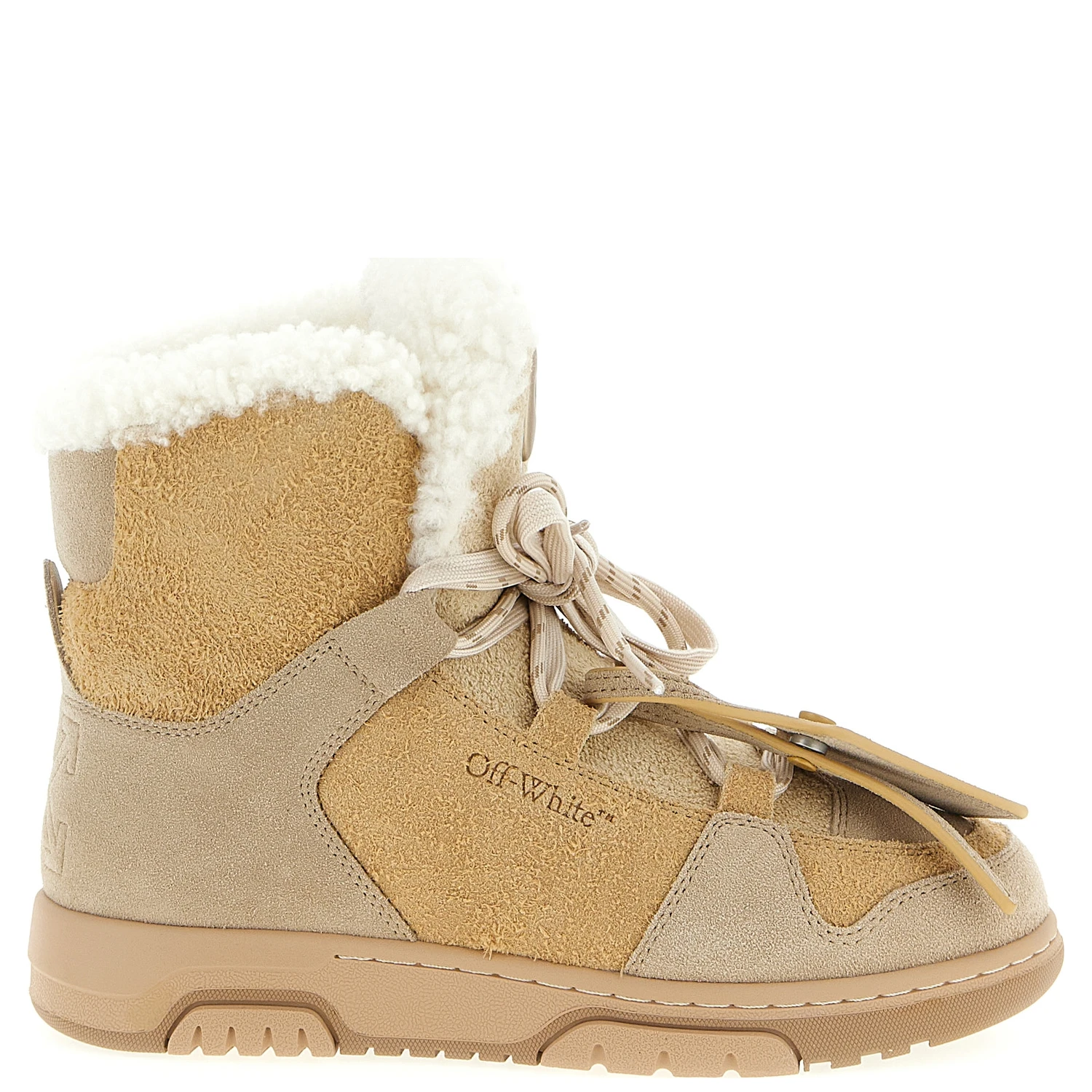 Beige Calfskin Ankle Boots
