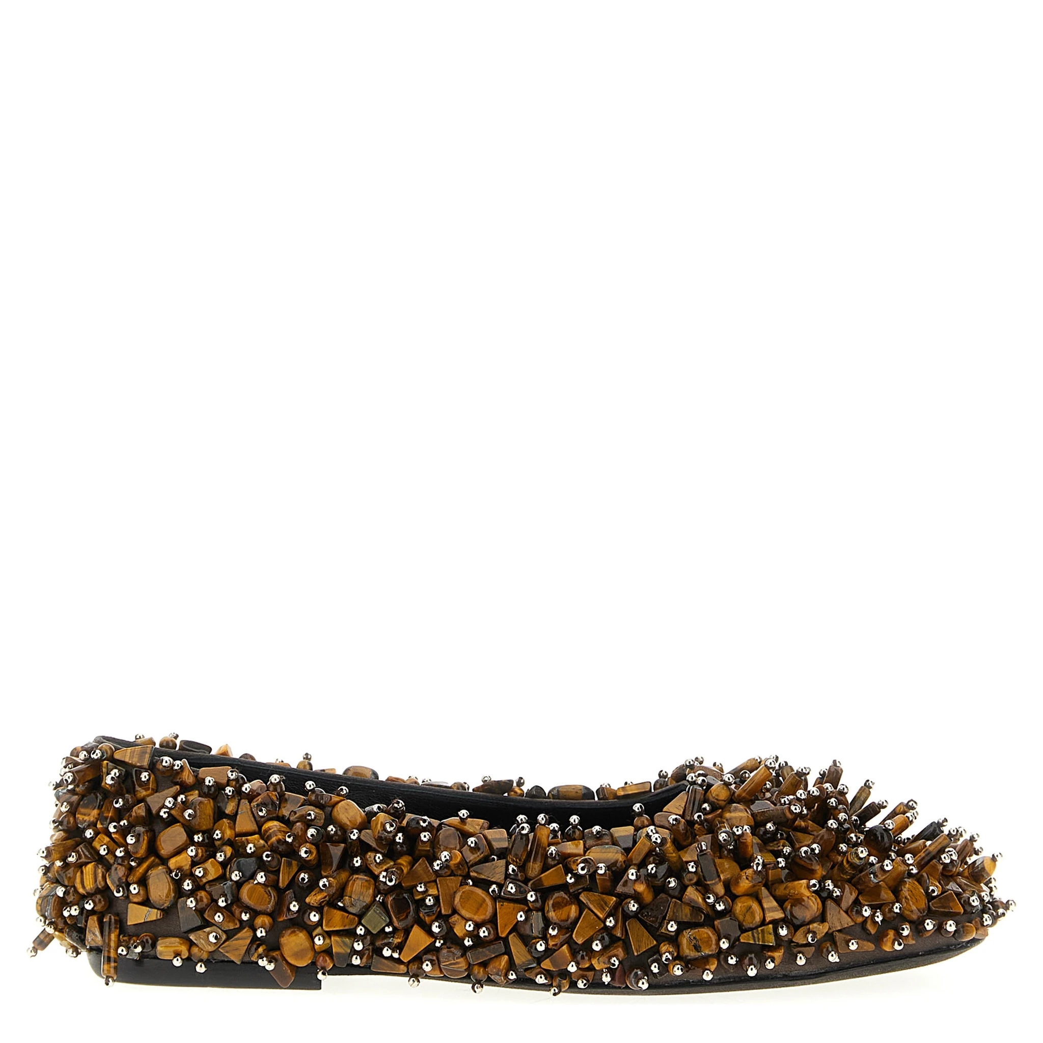 Brown Viscose Ballet Flats