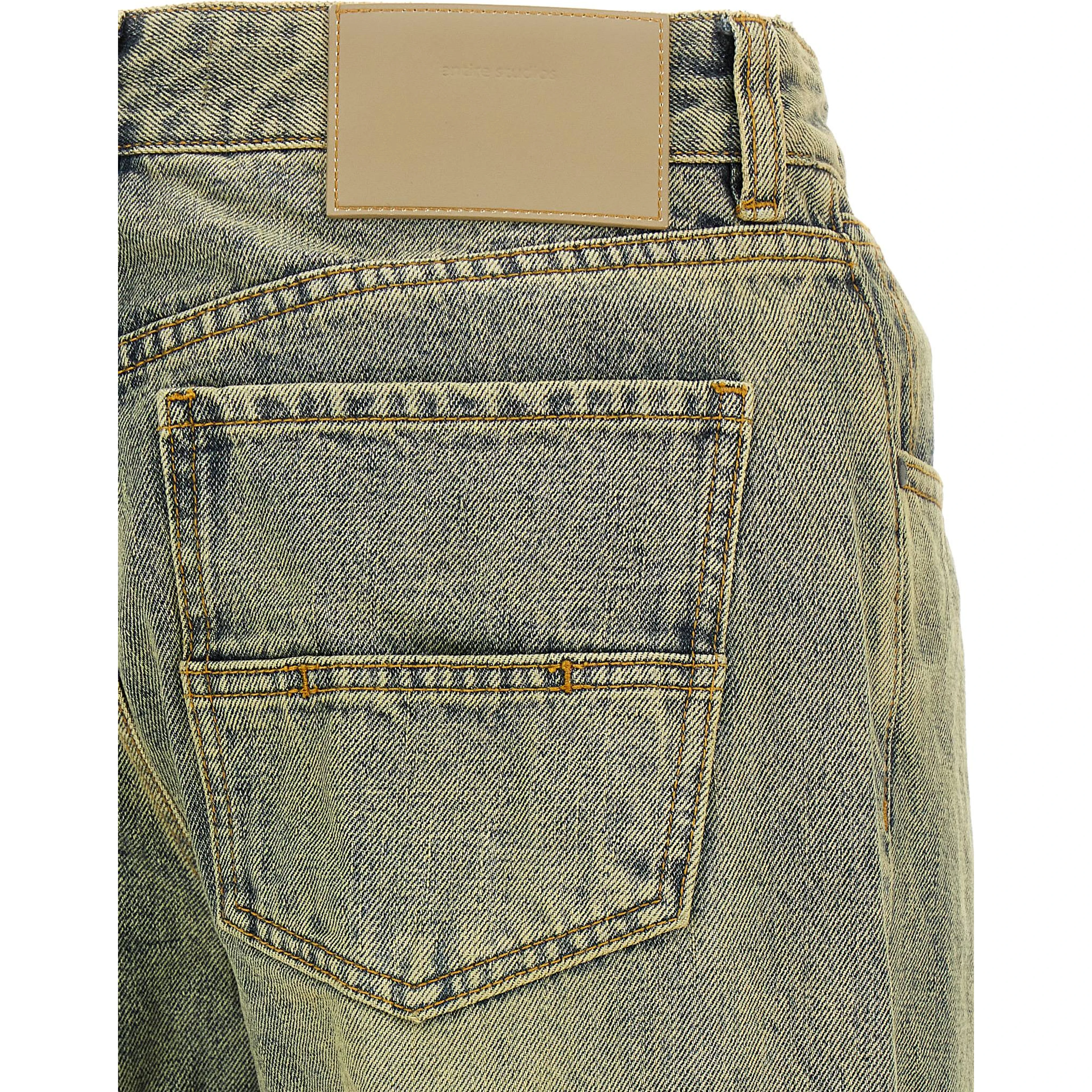Bicolor Cotton Straight-Leg Jeans