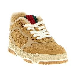 Beige Calfskin Athletic Sneakers