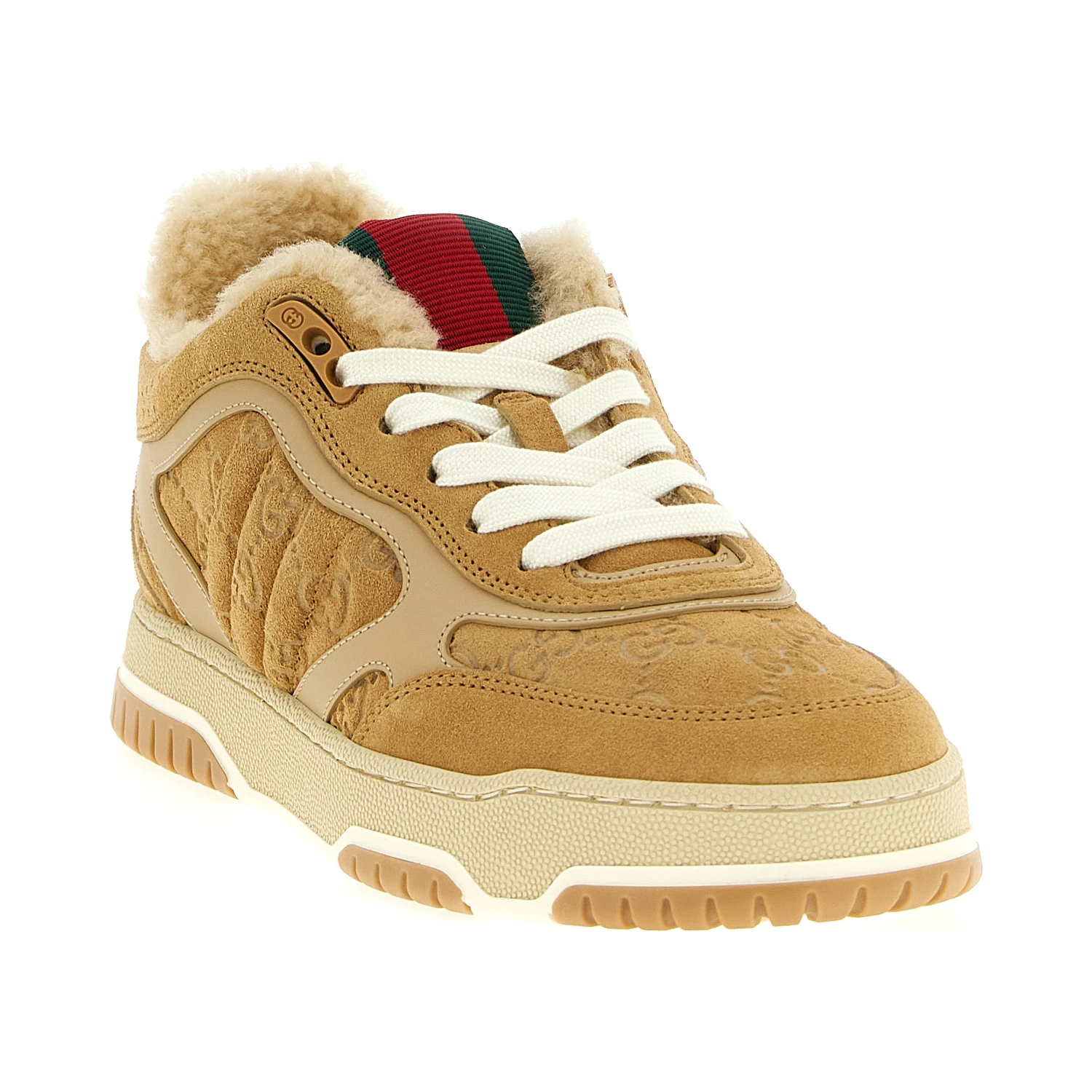Beige Calfskin Athletic Sneakers