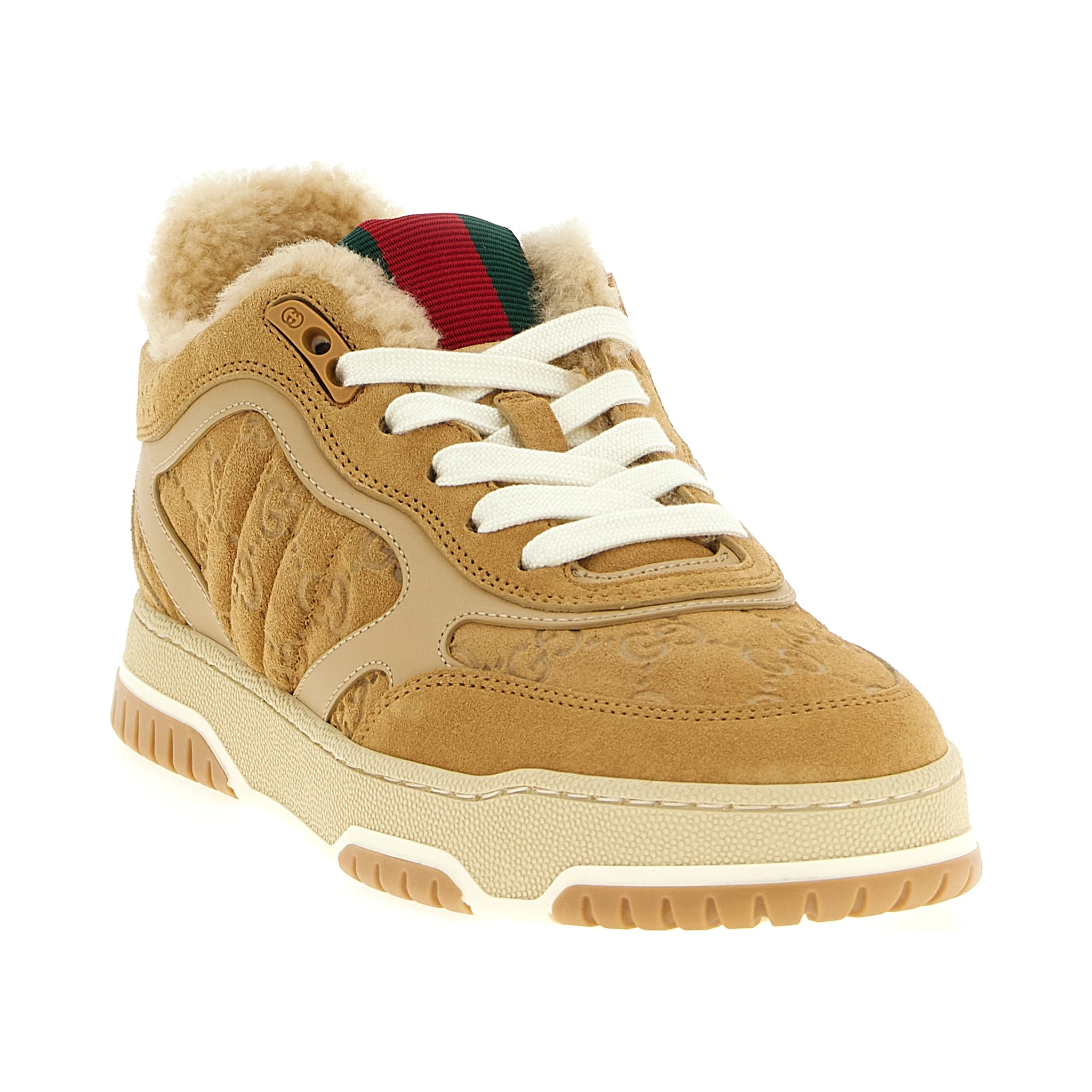 Beige Calfskin Athletic Sneakers