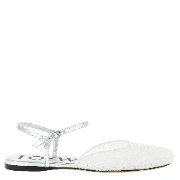 White Polyamide Ballet Flats