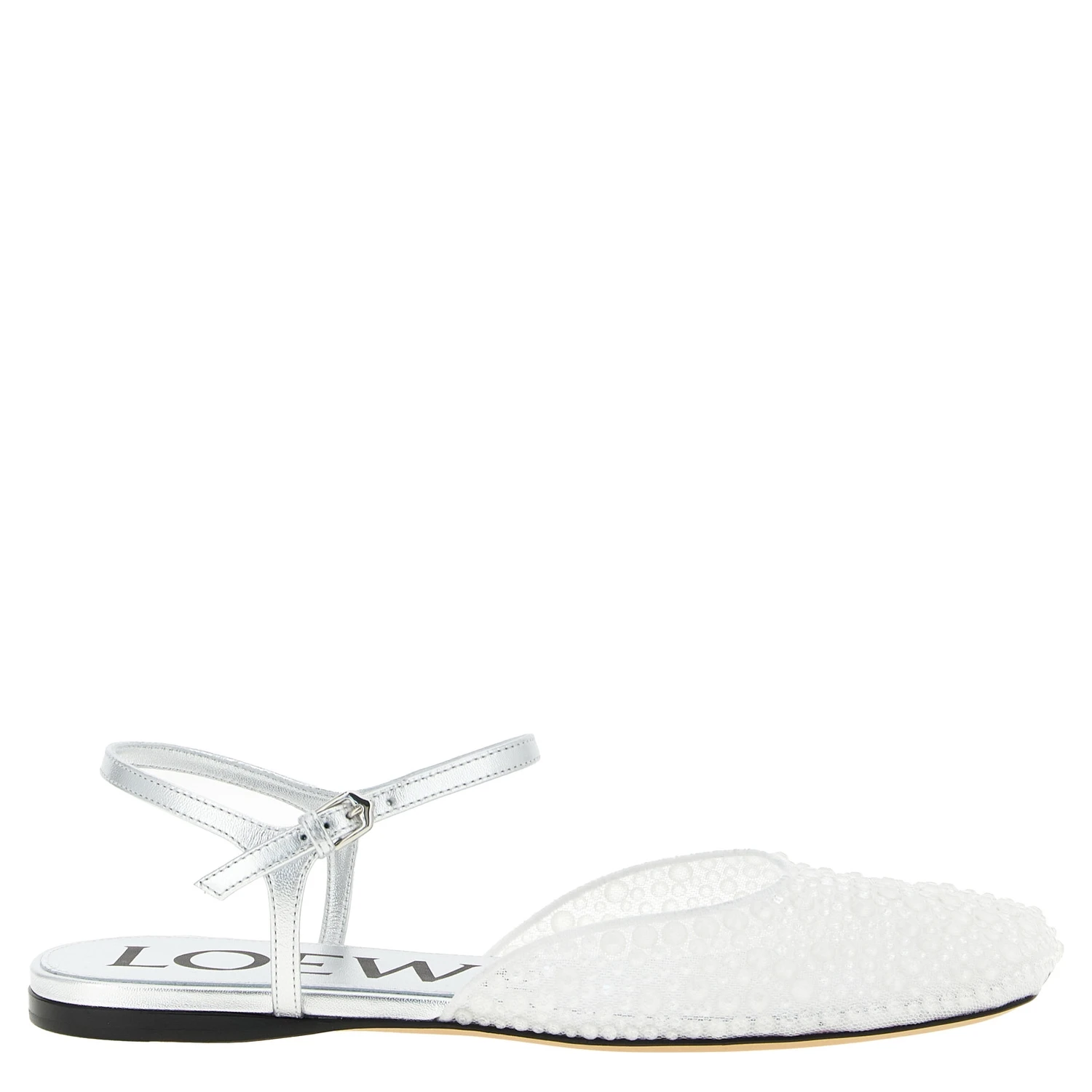 White Polyamide Ballet Flats