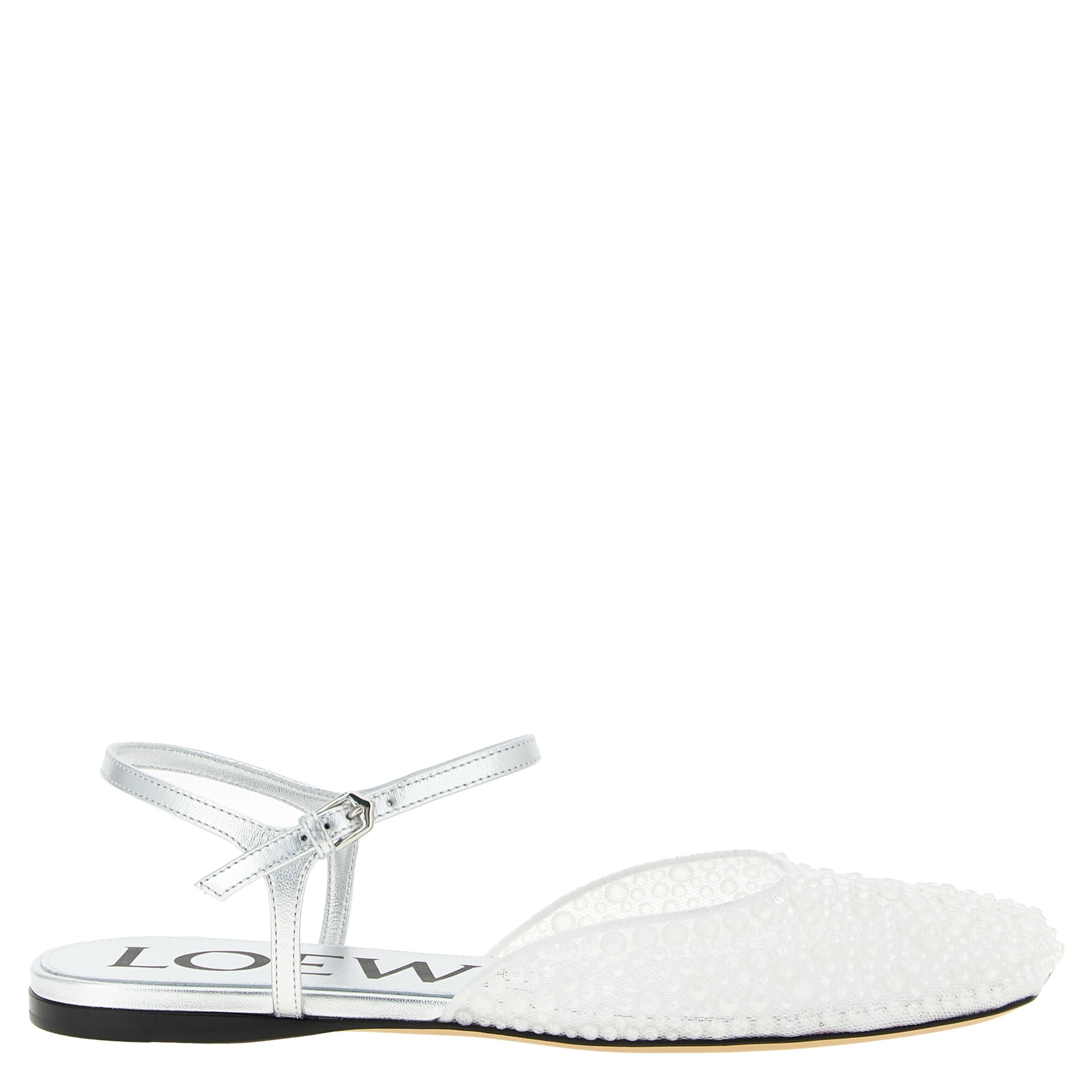 White Polyamide Ballet Flats