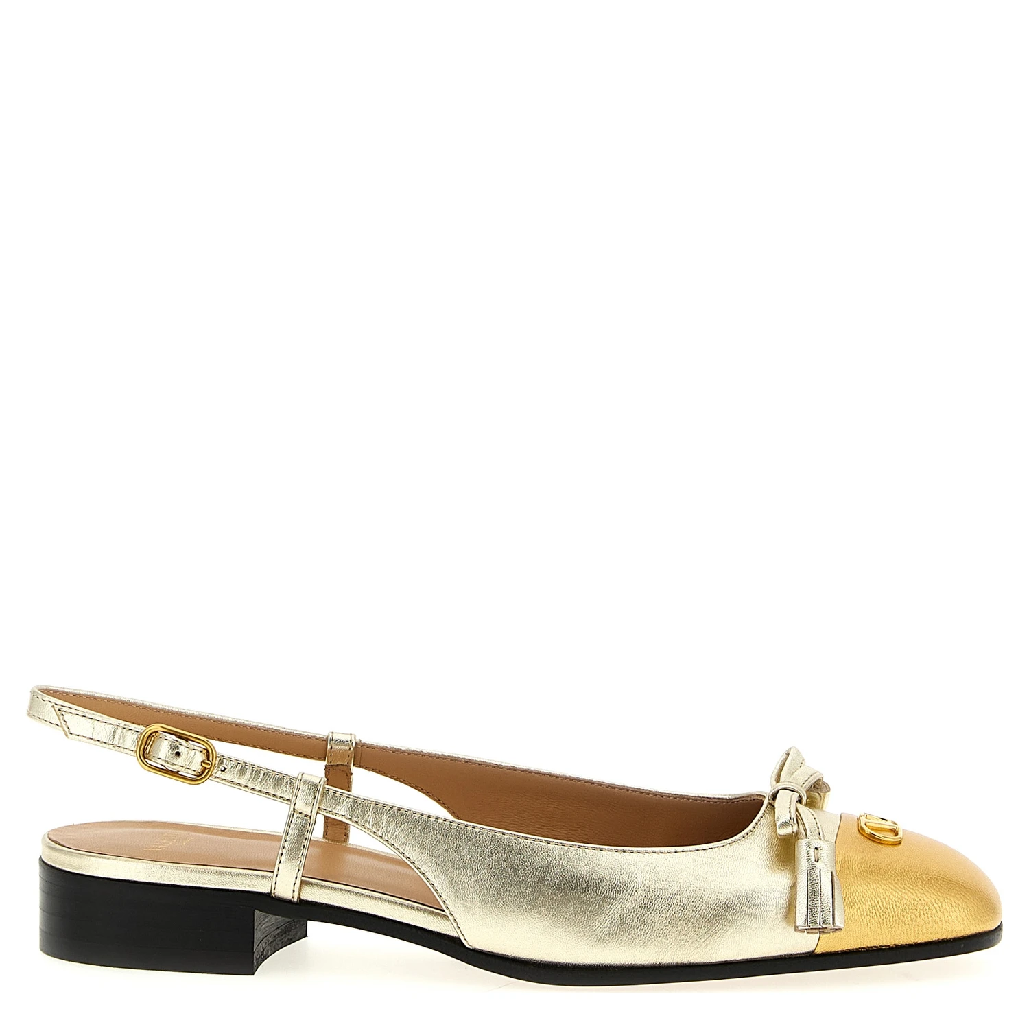 Gold Leather Ballet Flats