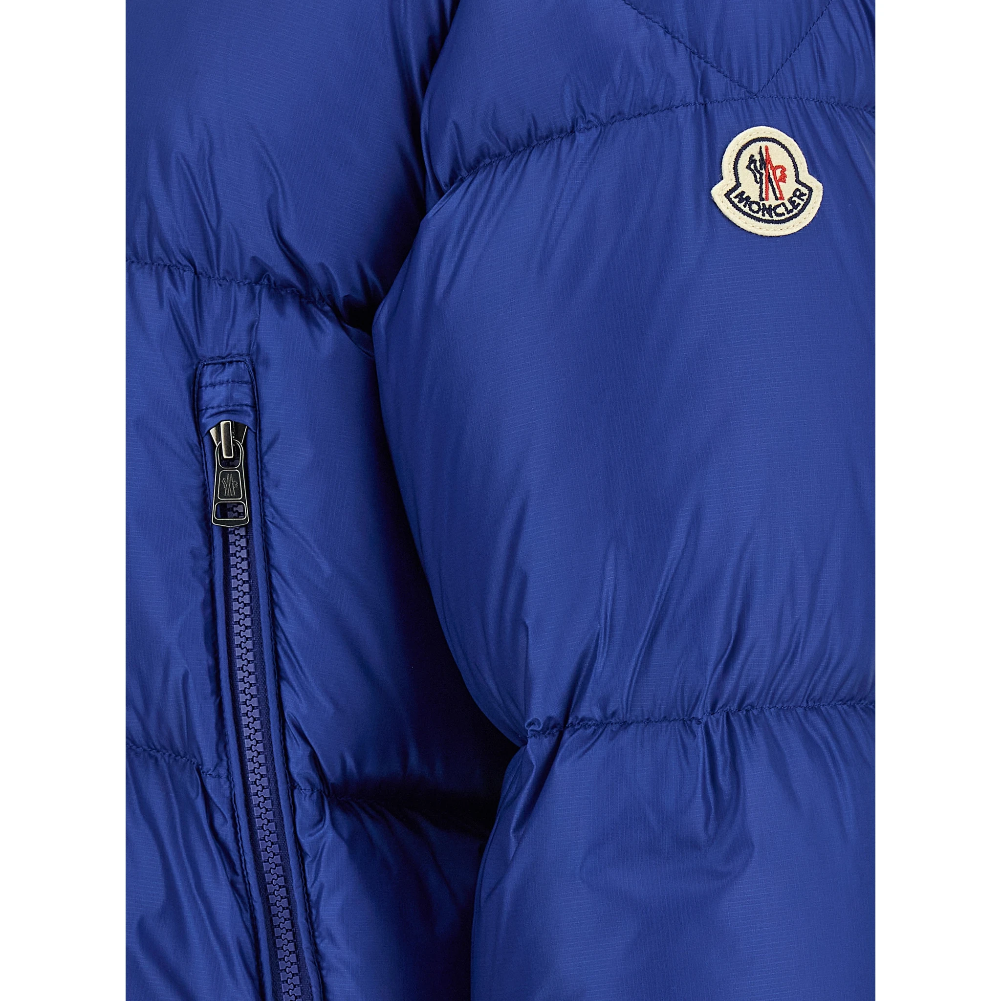 Blue Polyamide Full-Length Jacket