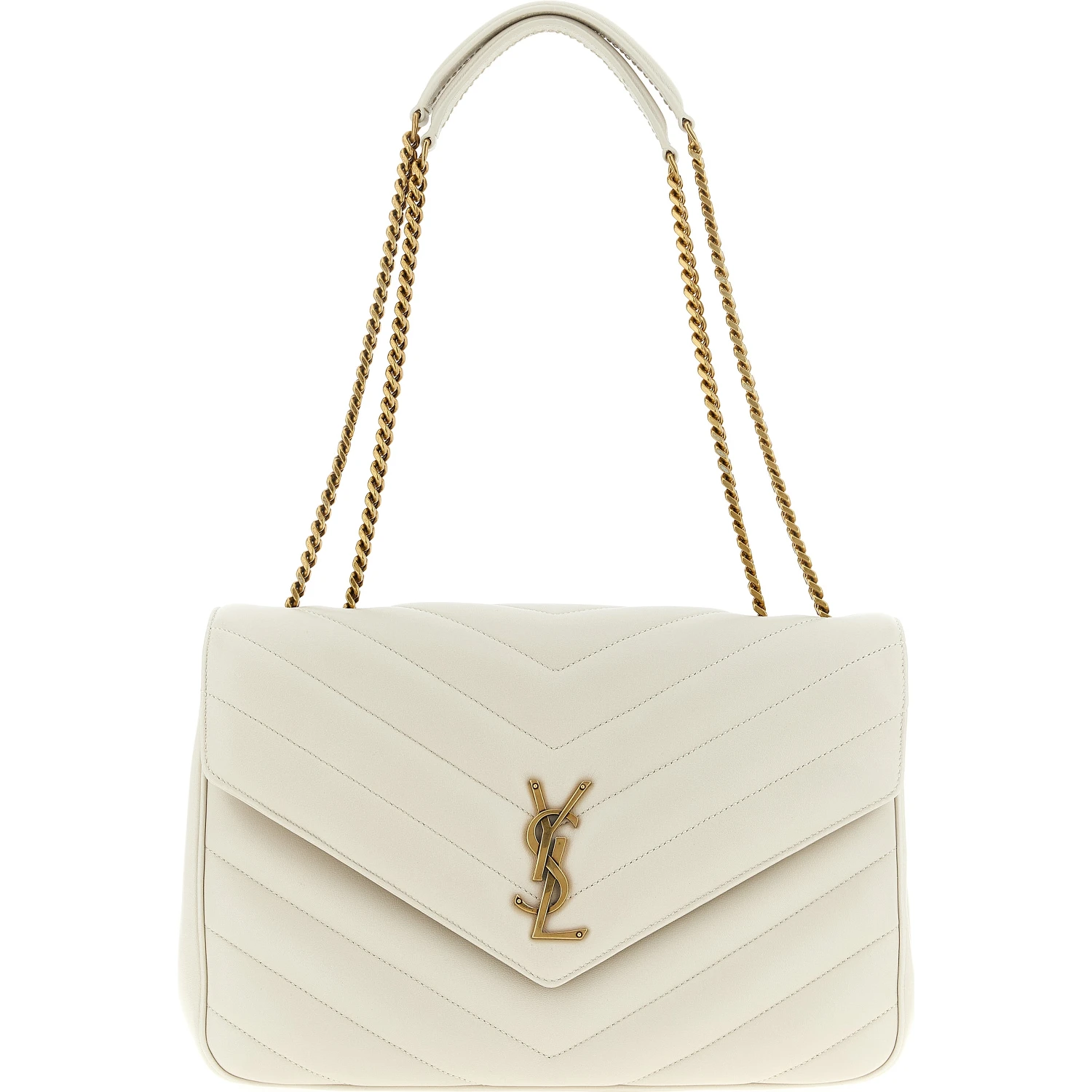 Beige Lamb Leather Shoulder Bag