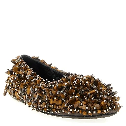 Brown Viscose Ballet Flats