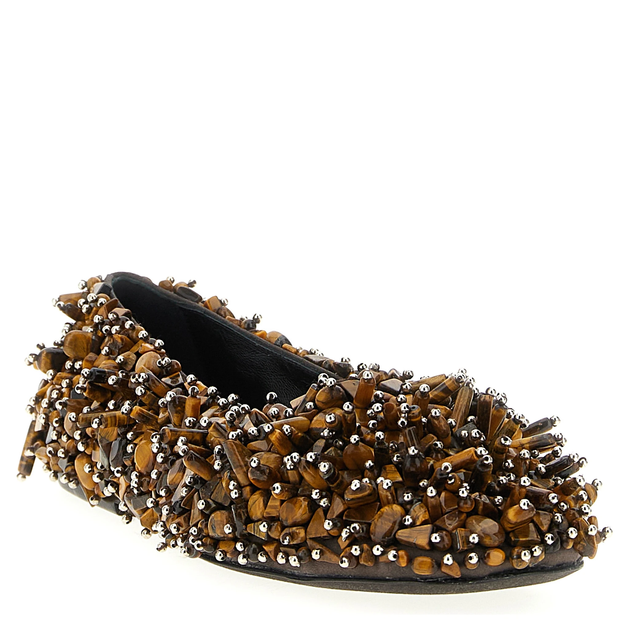 Brown Viscose Ballet Flats
