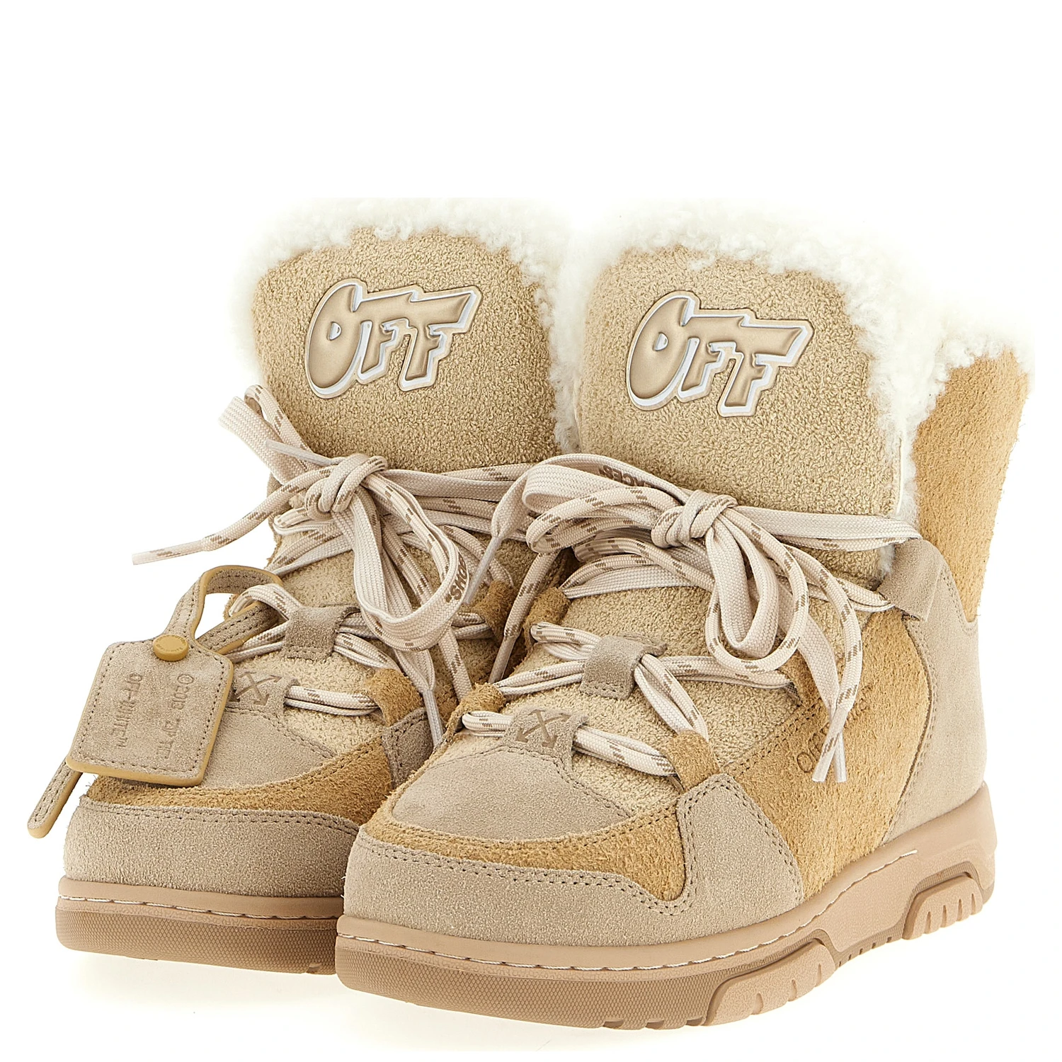 Beige Calfskin Ankle Boots