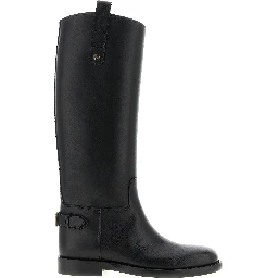 Black Calfskin Over The Knee