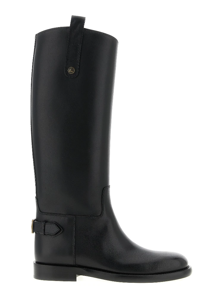 Black Calfskin Over The Knee