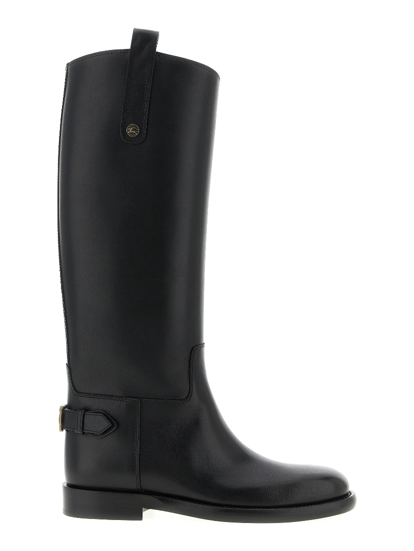 Black Calfskin Over The Knee