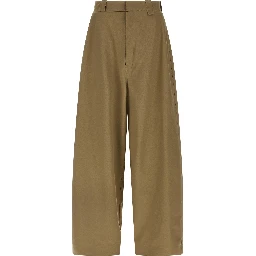 Beige Polyester Chino Pants