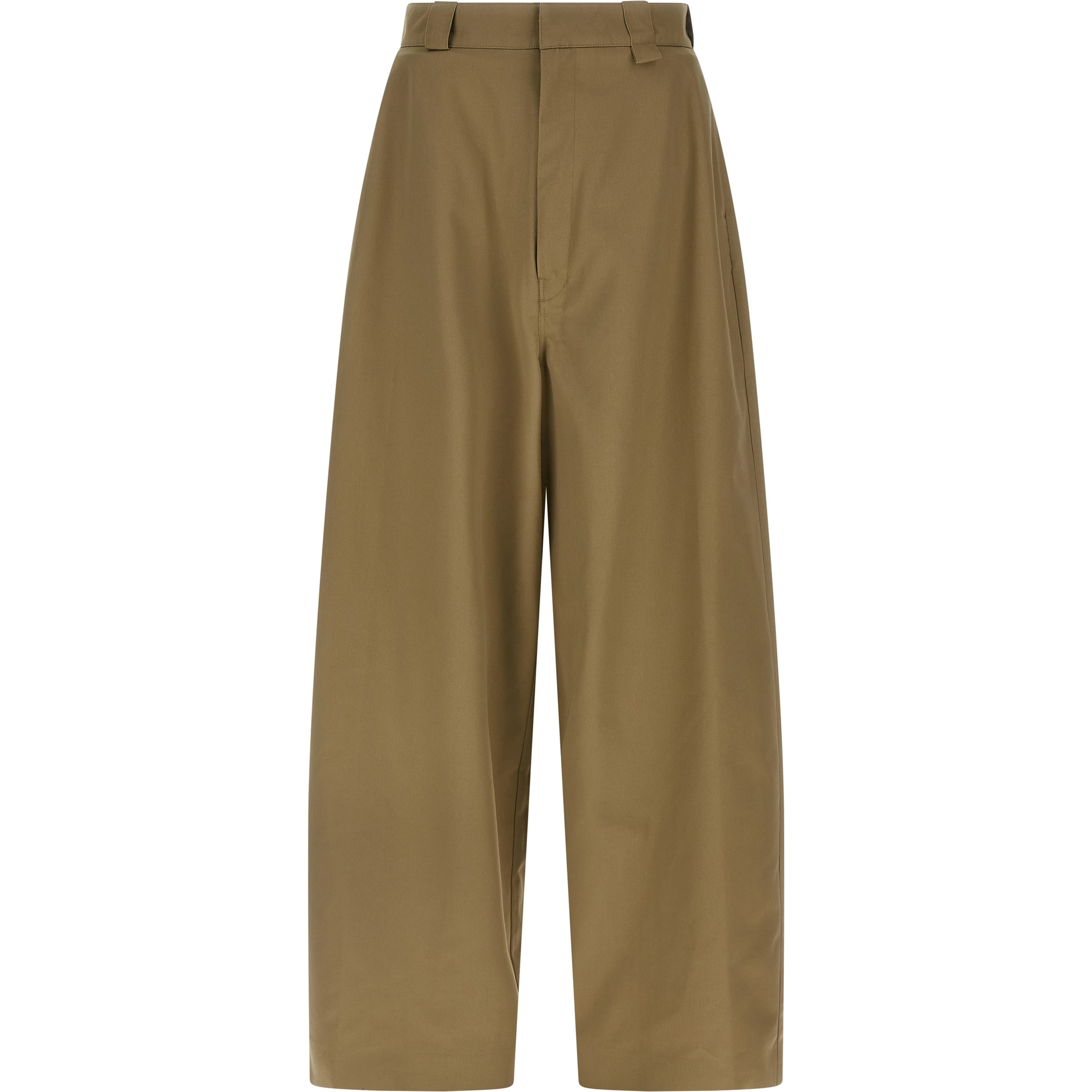 Beige Polyester Chino Pants