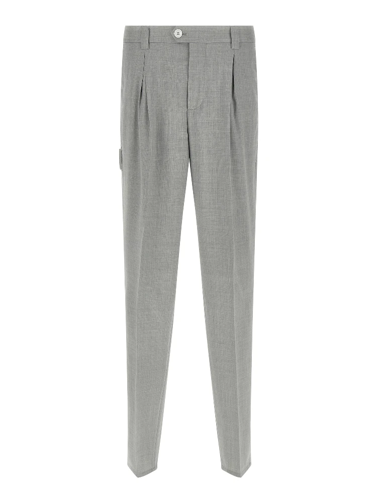 Gray Virgin Wool Dress Pants