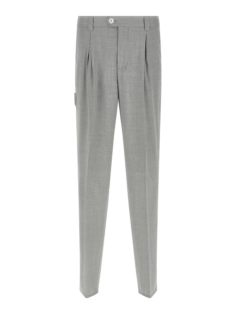 Gray Virgin Wool Dress Pants