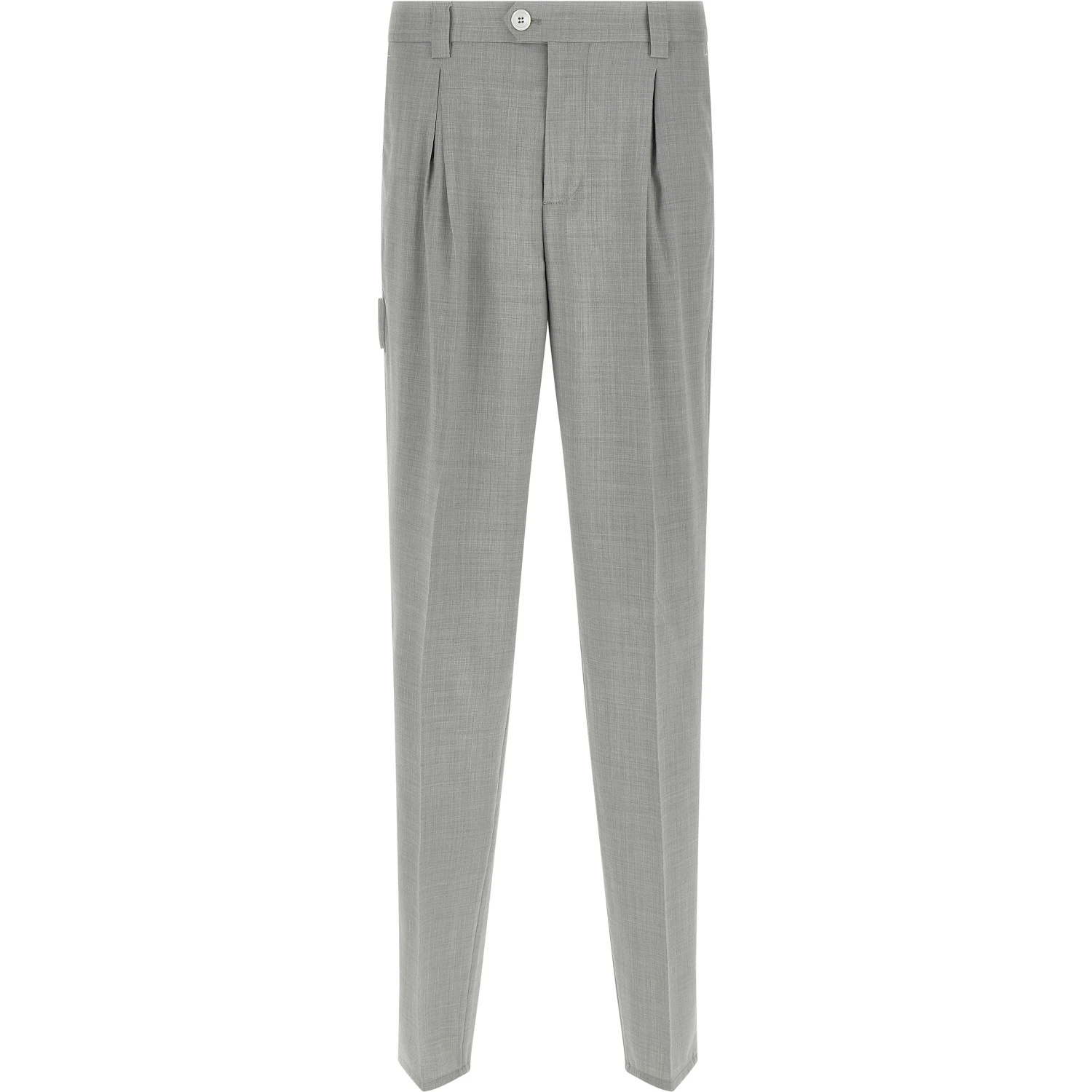 Gray Virgin Wool Dress Pants