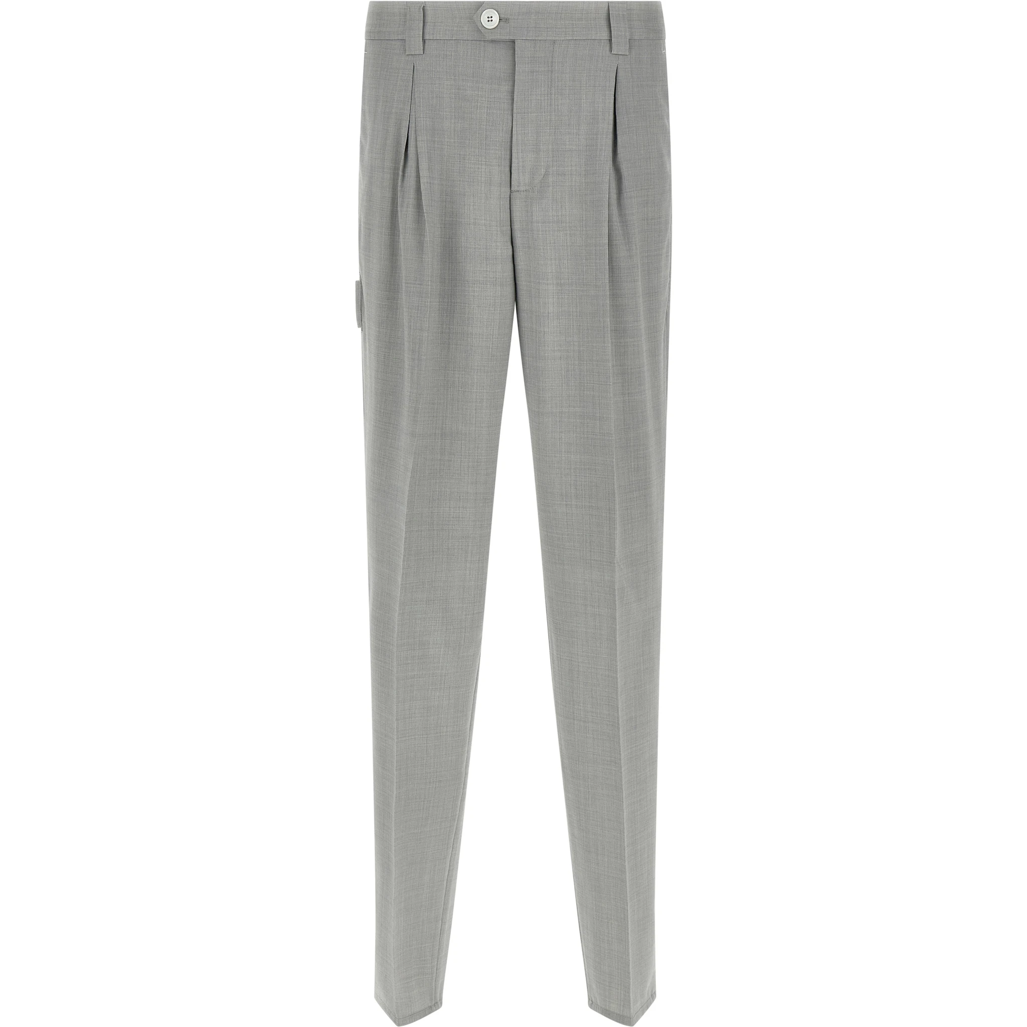 Gray Virgin Wool Dress Pants
