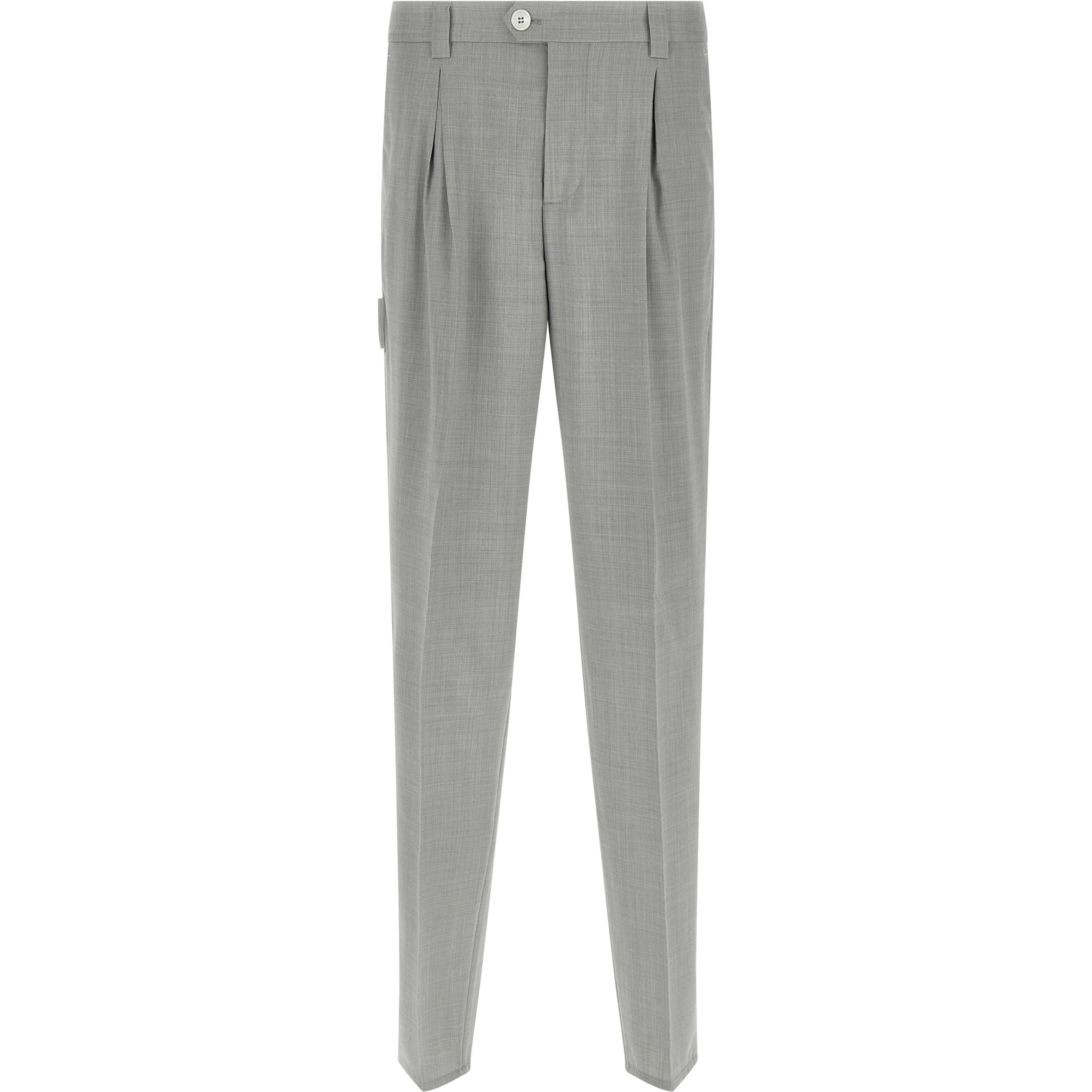 Gray Virgin Wool Dress Pants
