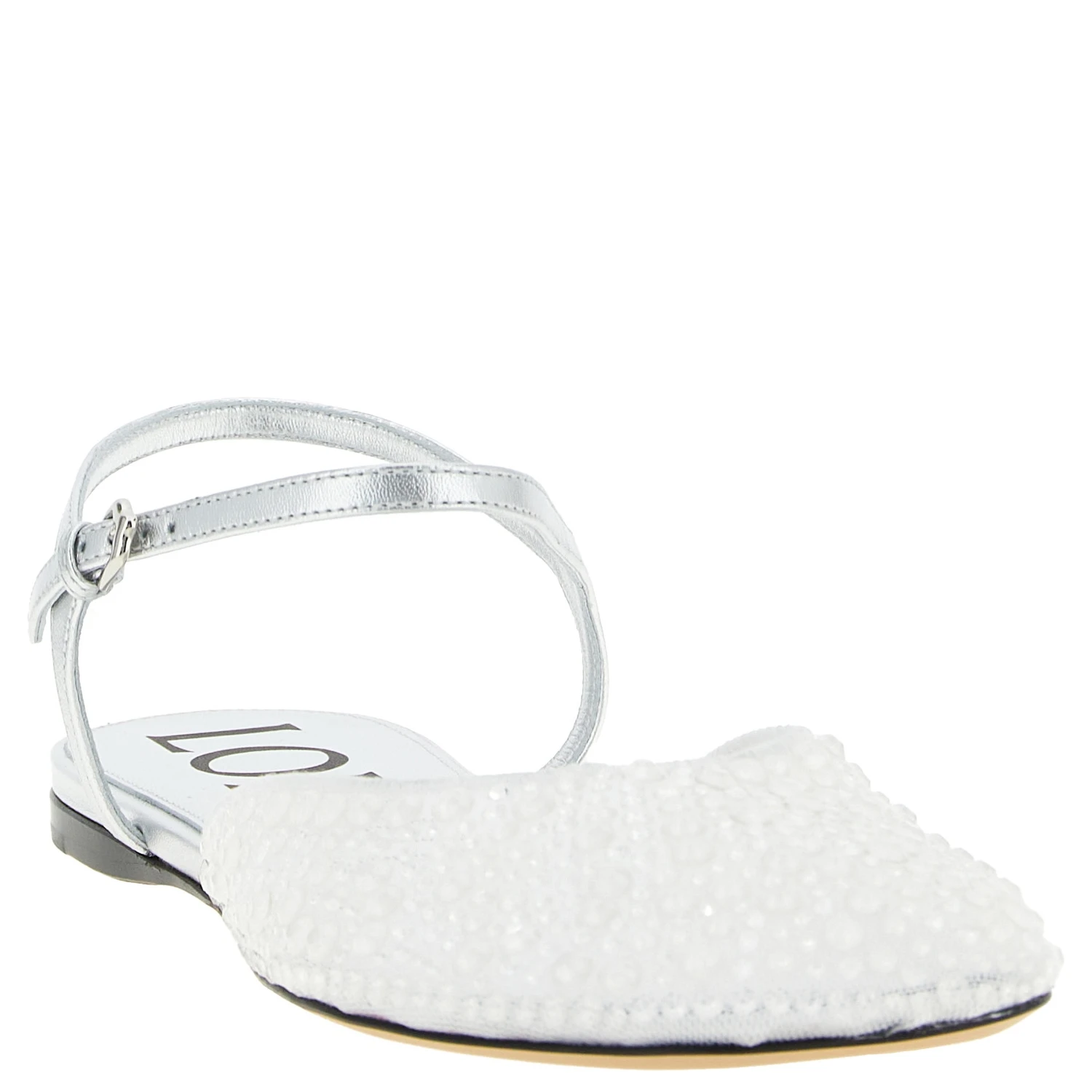 White Polyamide Ballet Flats