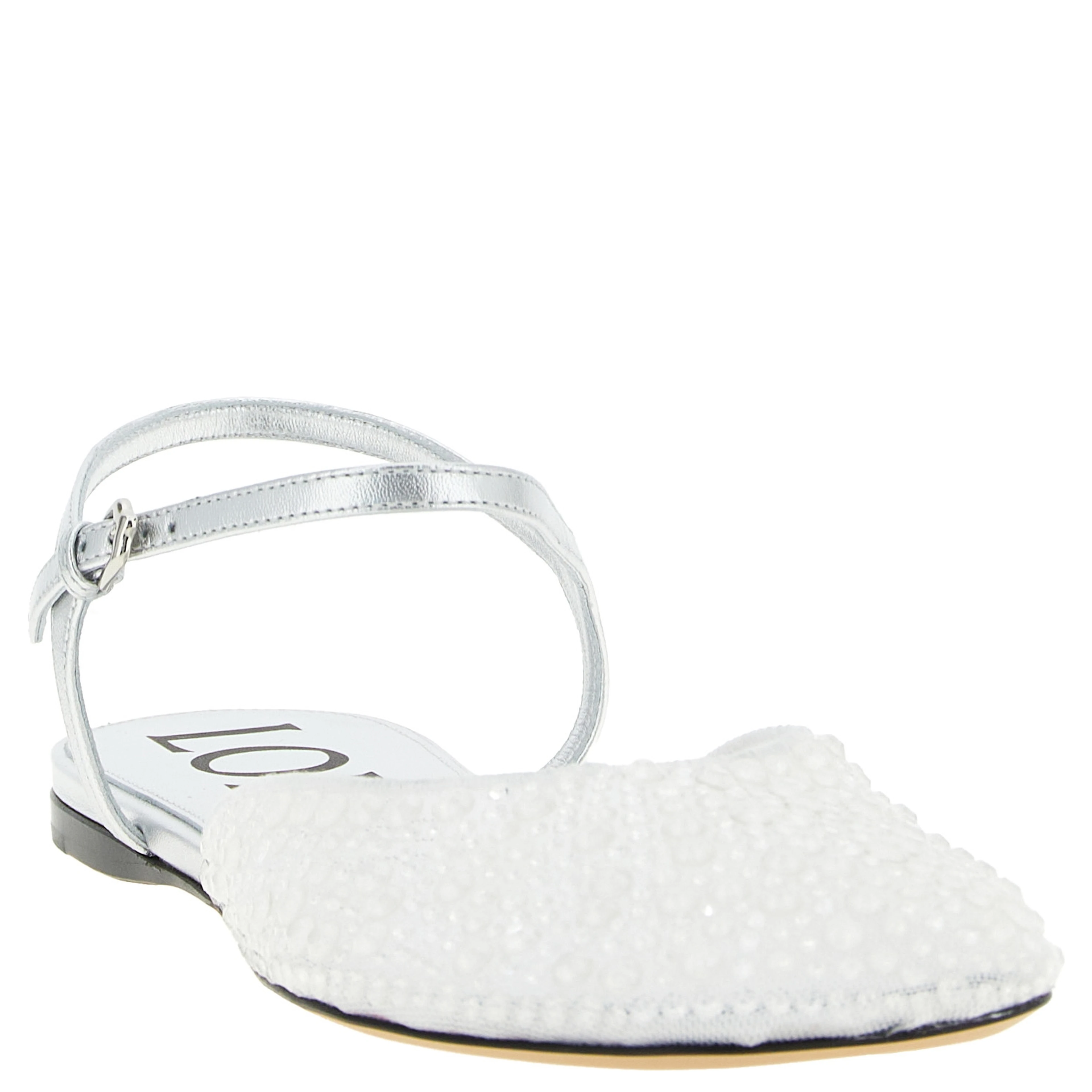 White Polyamide Ballet Flats