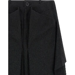Black Wool Casual Pants
