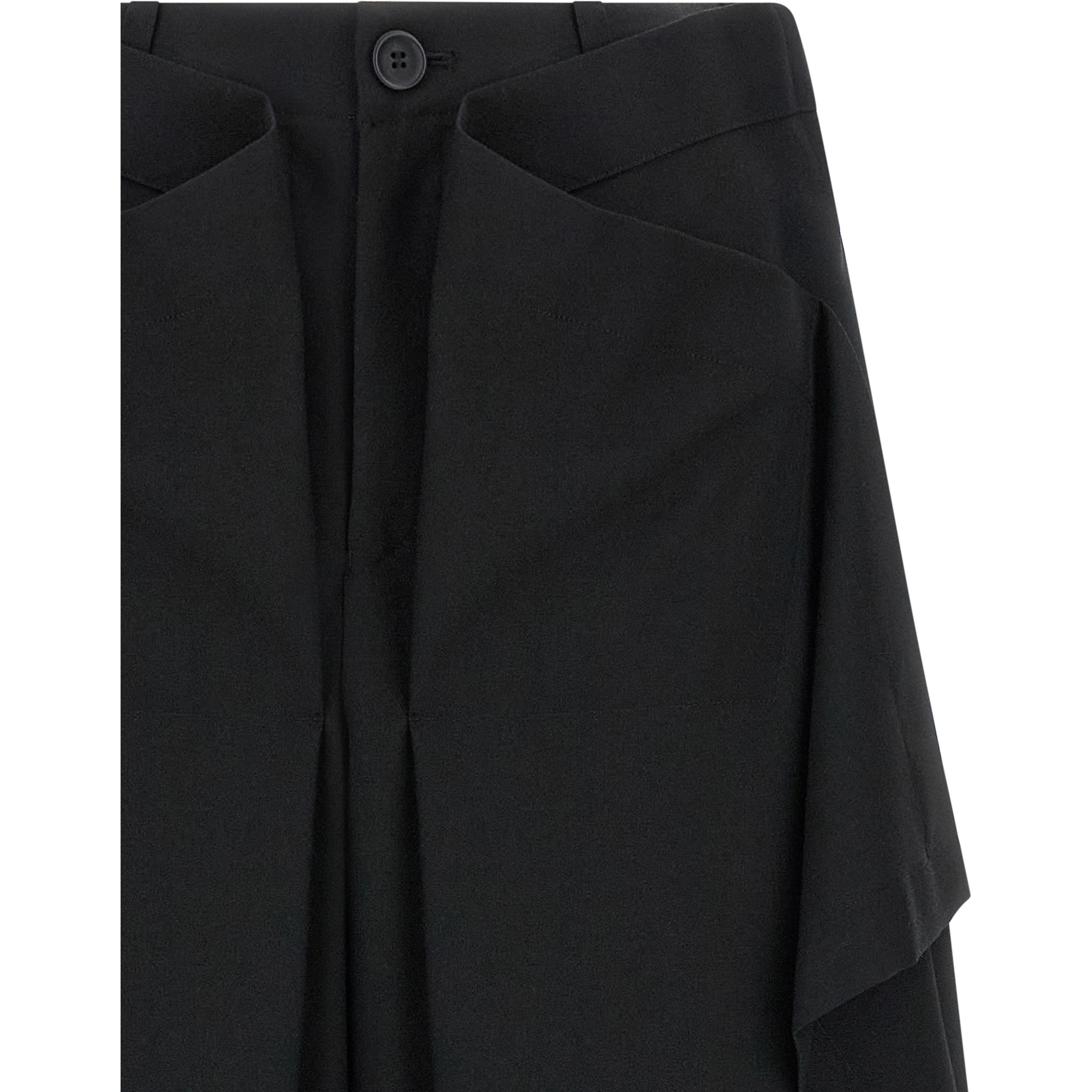 Black Wool Casual Pants