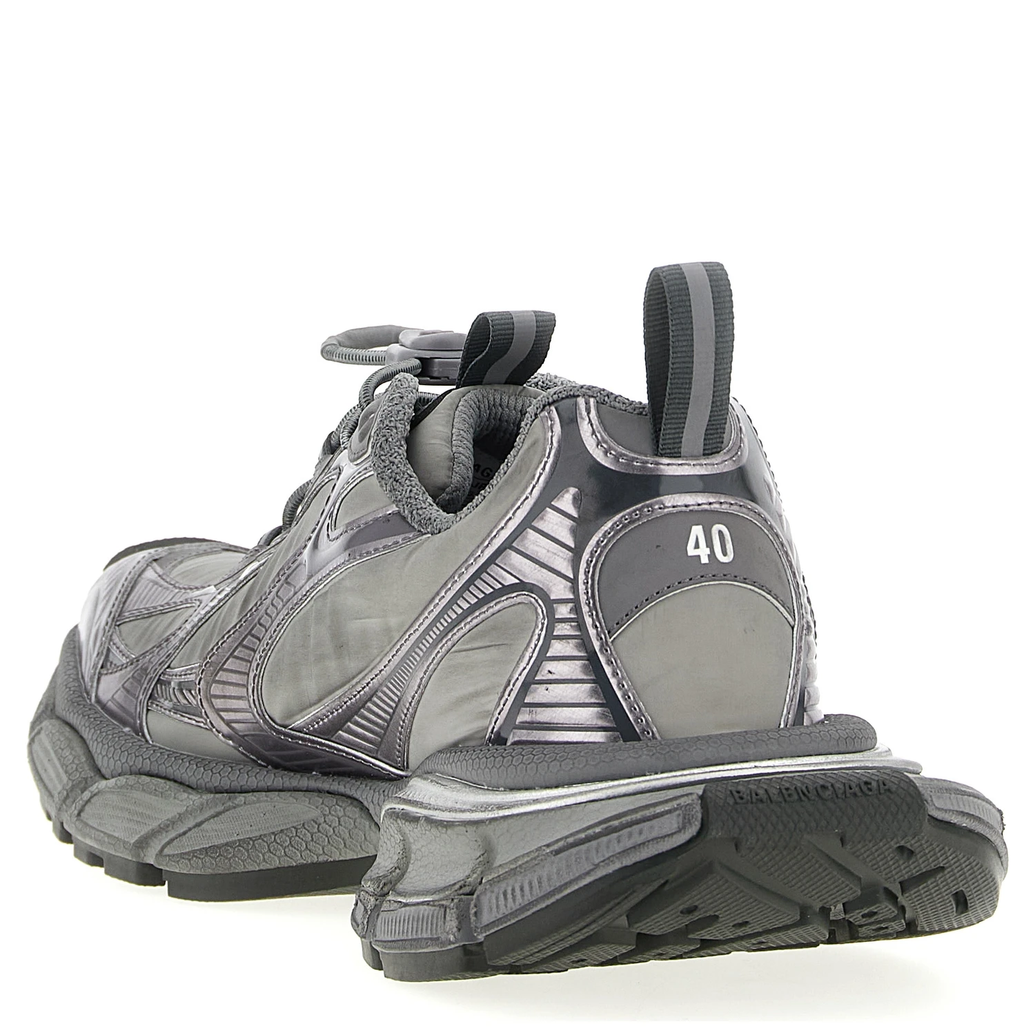 Gray Polyester Athletic Sneakers