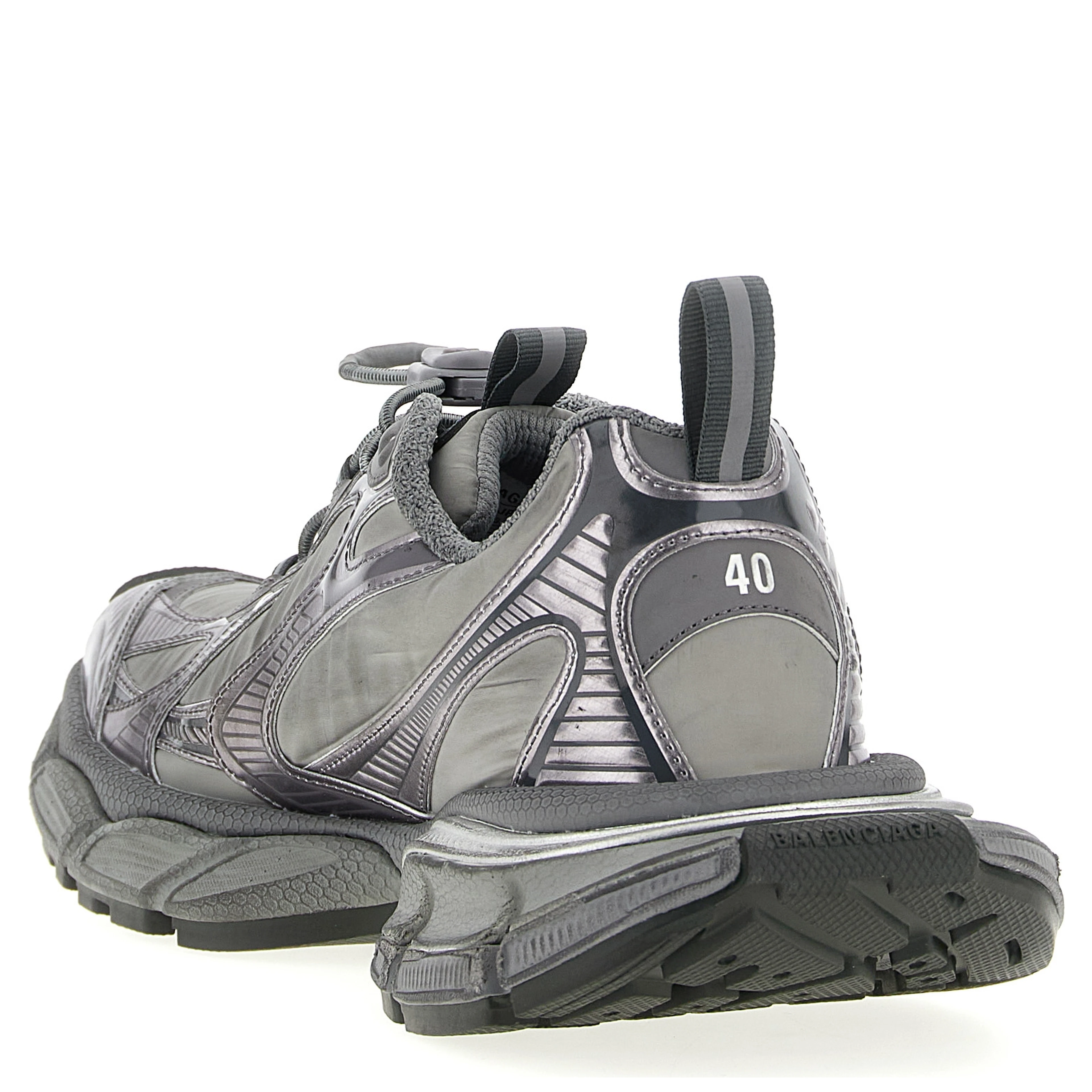 Gray Polyester Athletic Sneakers