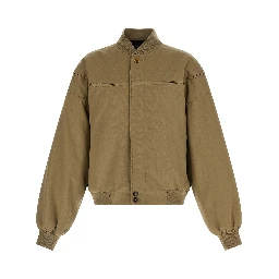 Beige Polyester Bomber