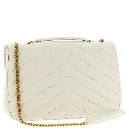 Beige Lamb Leather Shoulder Bag